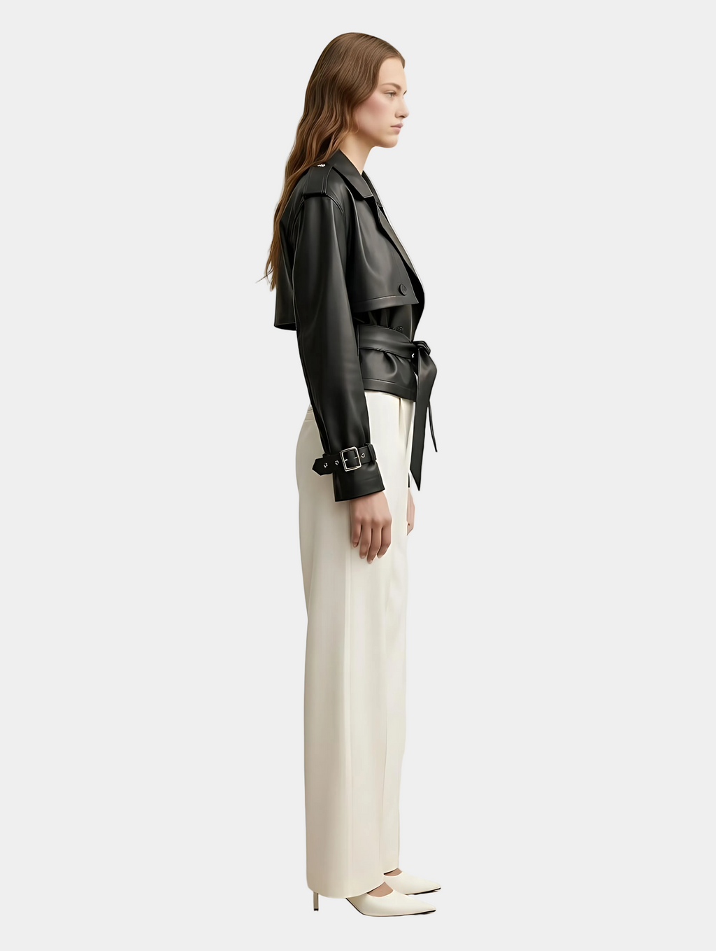 Leather Belted Jacket
