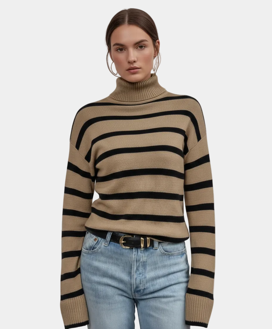 Striped Turtleneck Sweater