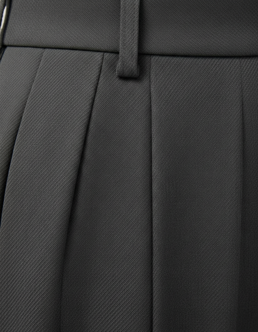 Wide-Leg Pleated Pants