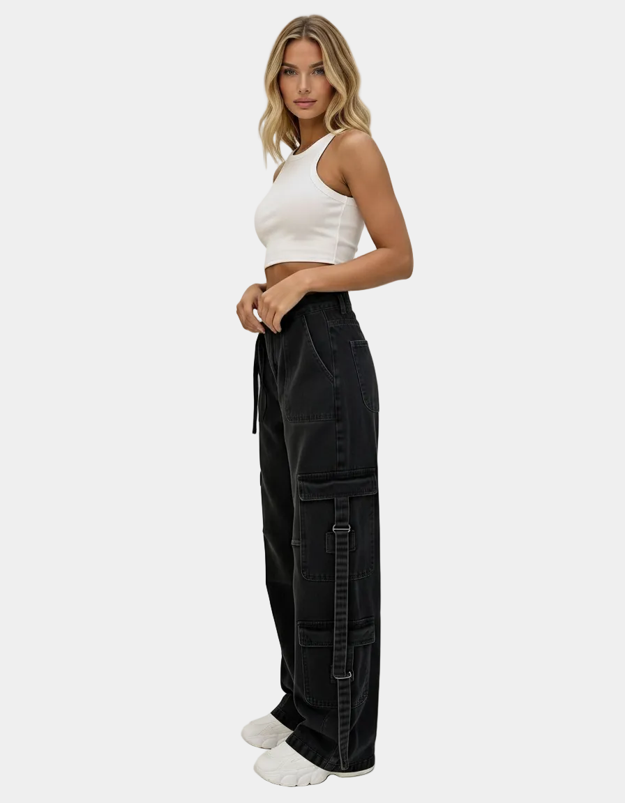 Wide Leg Cargo Jeans