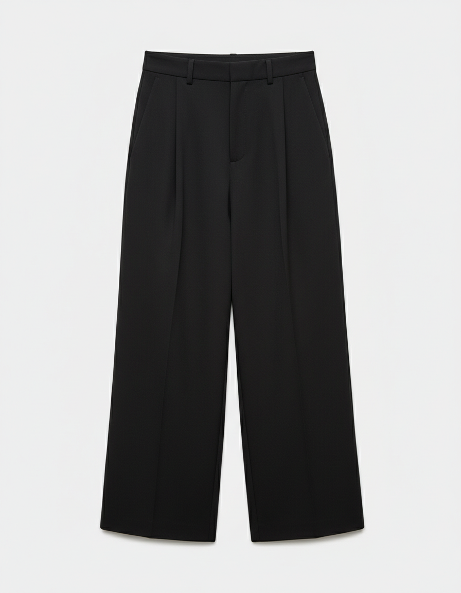Wide-Leg Pleated Pants