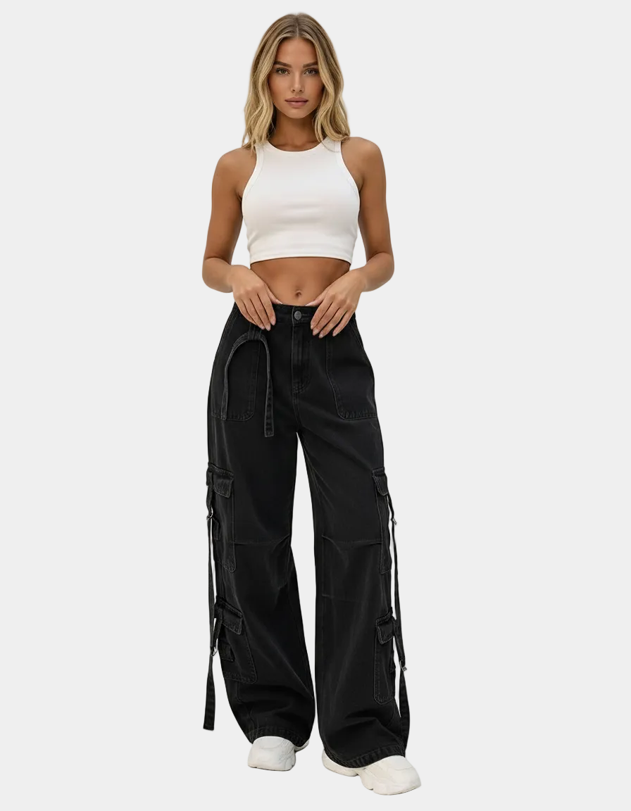 Wide Leg Cargo Jeans