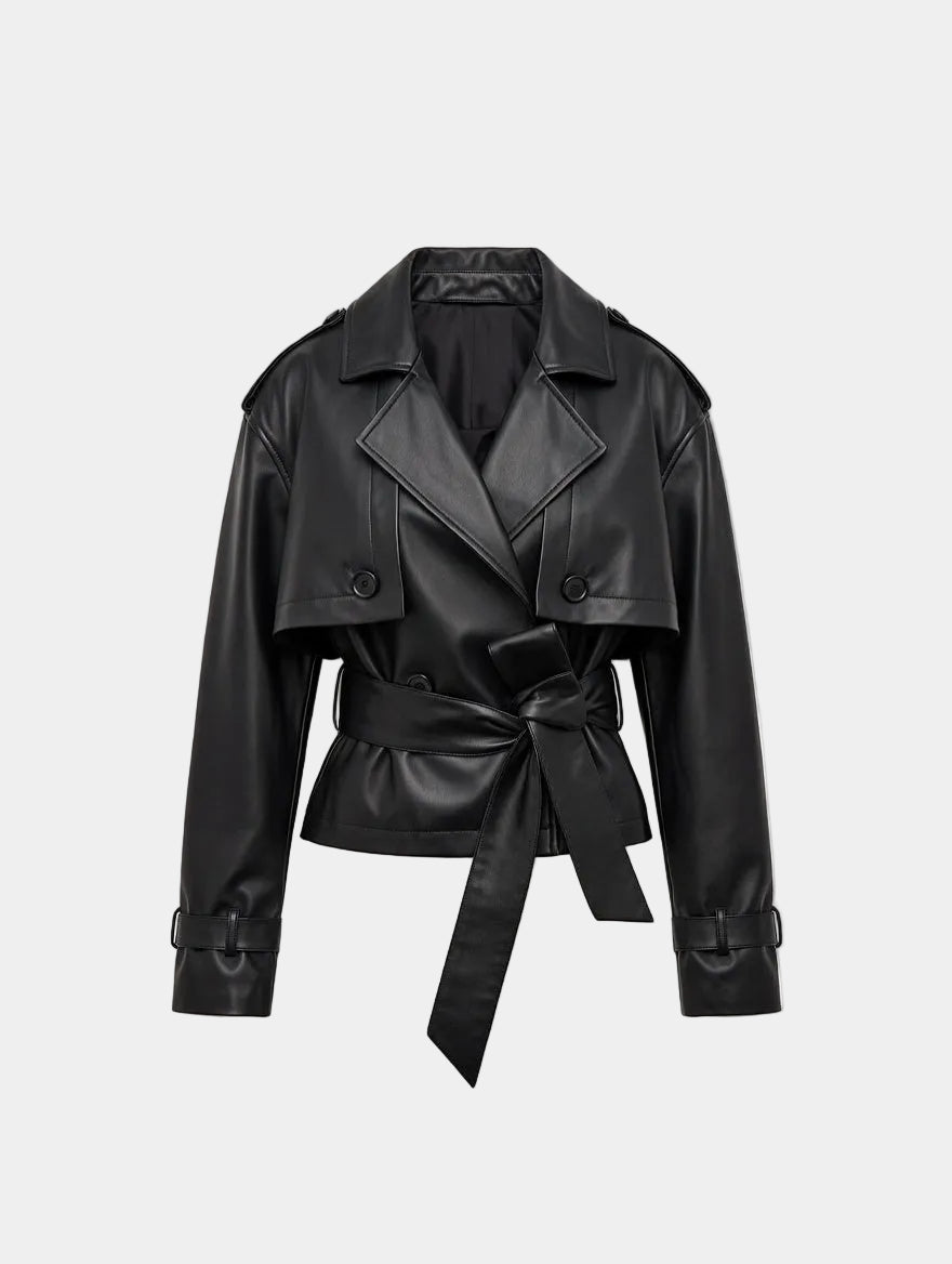Leather Belted Jacket