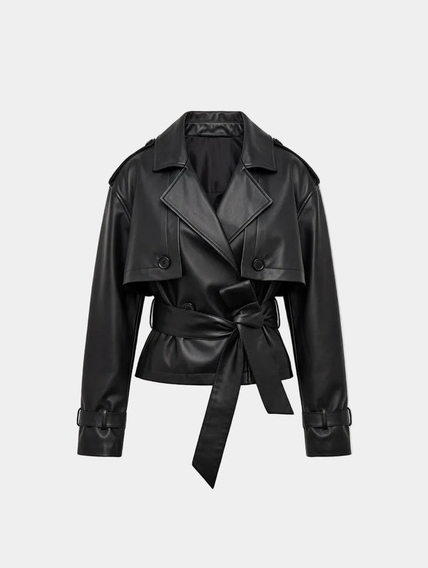 Leather Belted Jacket