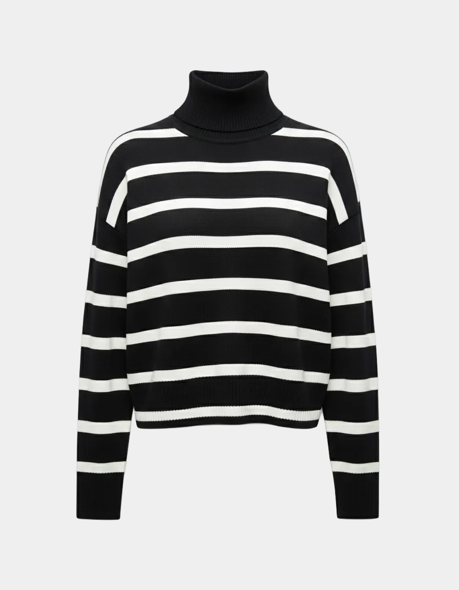 Striped Turtleneck Sweater