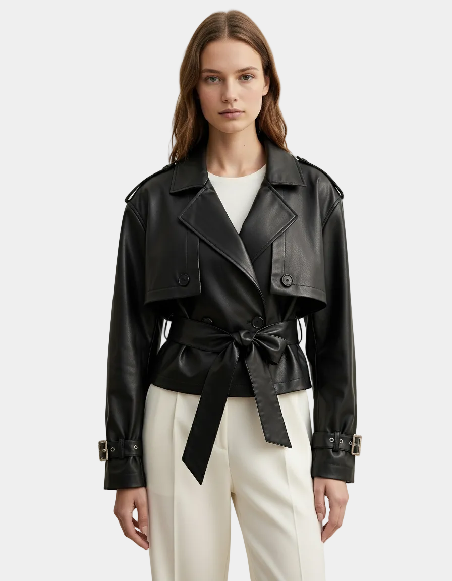 Leather Belted Jacket