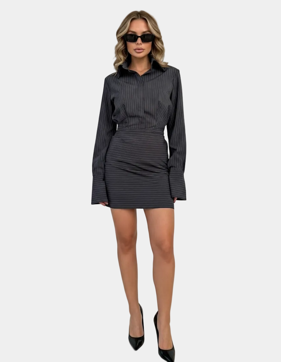 Striped Shirt Dress