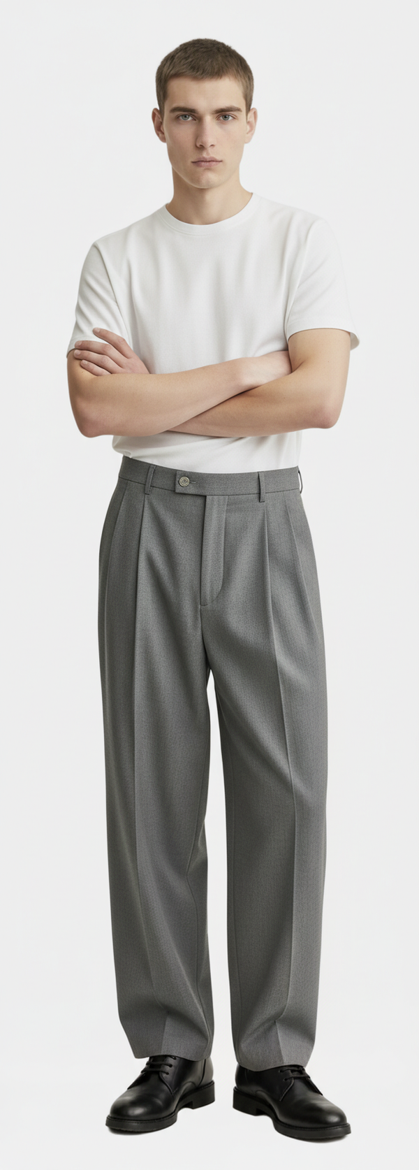 Wide-Leg Pleated Pants