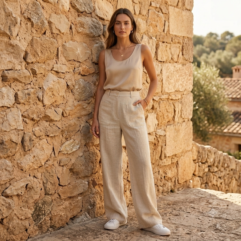 Wide Leg Linen Pants