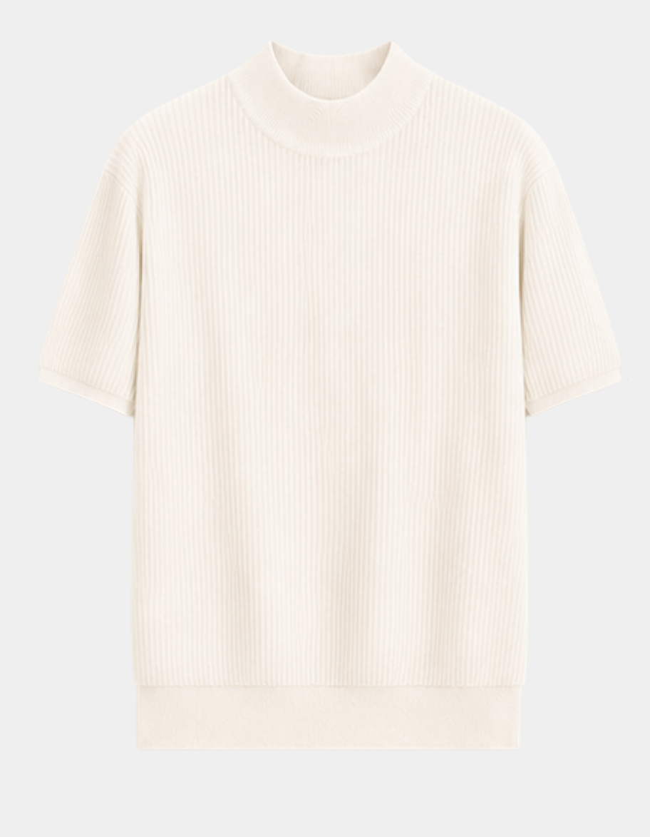 Ribbed Knit T-Shirt