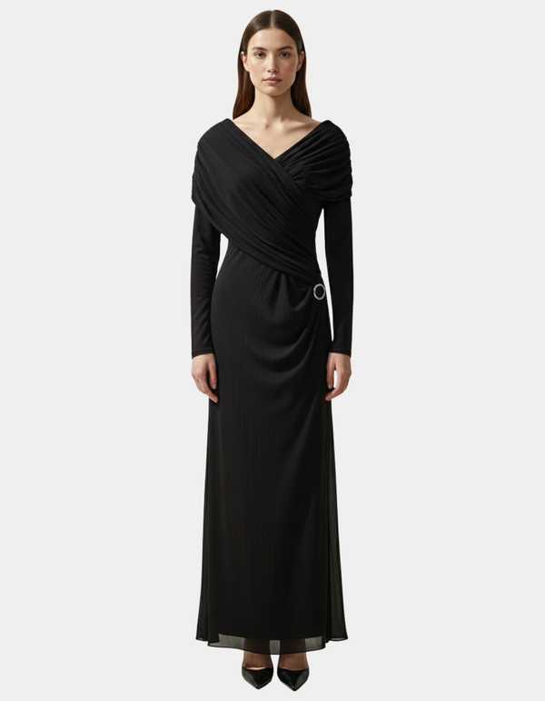 Ruched Draped Maxi Dress