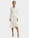 Ruffled Hem Midi Blazer Dress