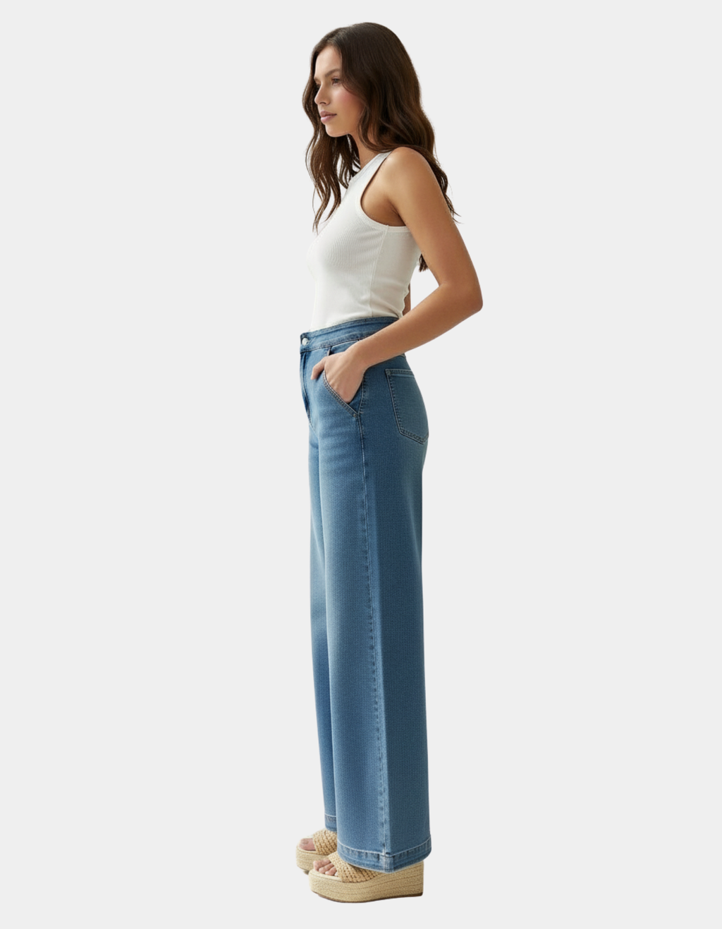 High-Waisted Wide-Leg Jeans