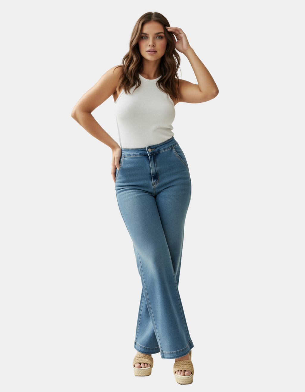 High-Waisted Wide-Leg Jeans