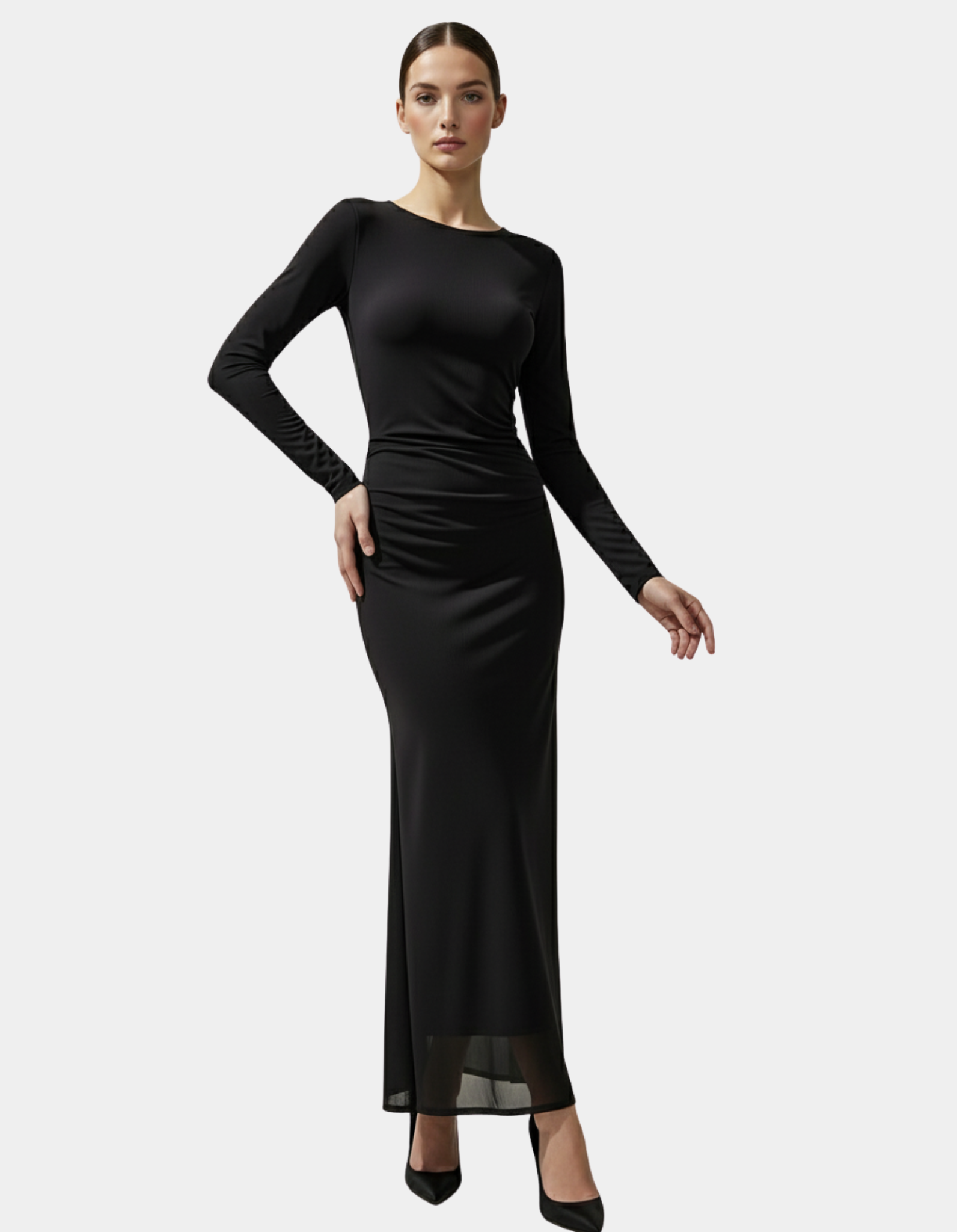 Ruched Draped Maxi Dress