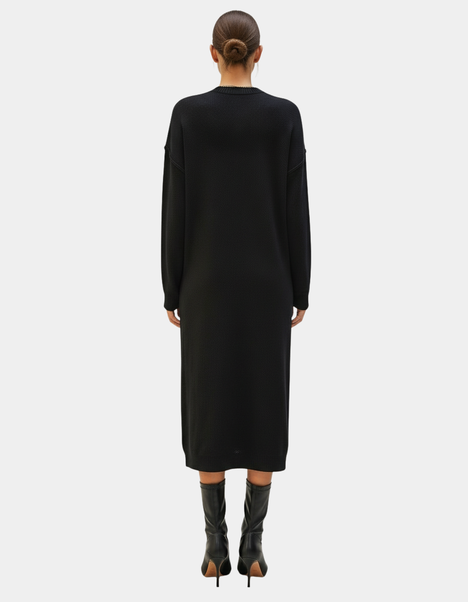 Notched Neck Midi Dress