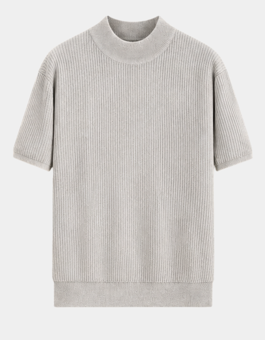 Ribbed Knit T-Shirt