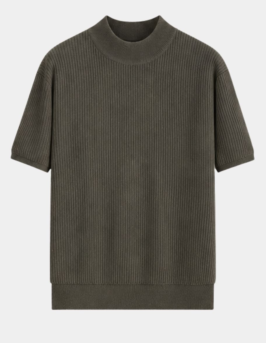 Ribbed Knit T-Shirt
