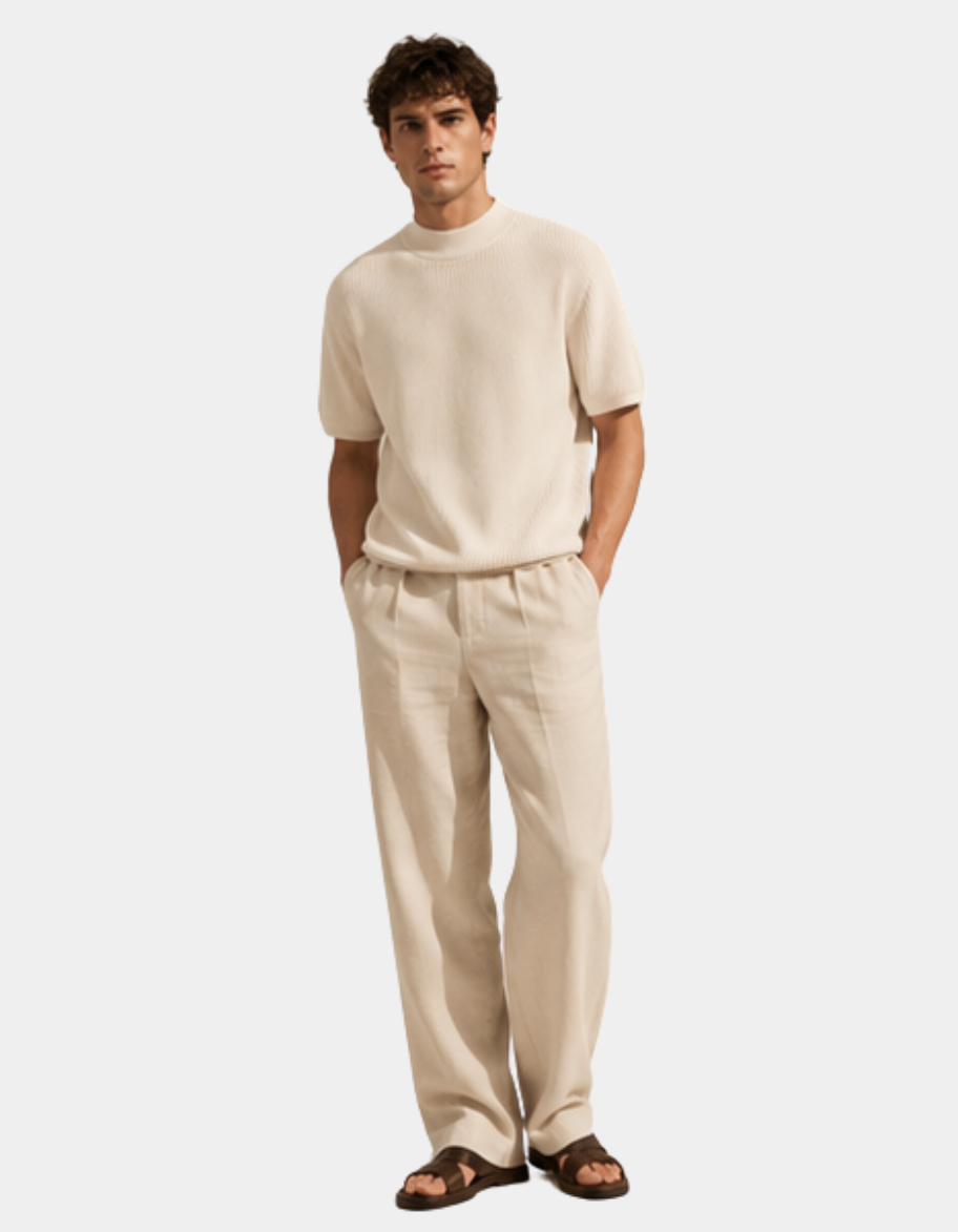 Ribbed Knit T-Shirt