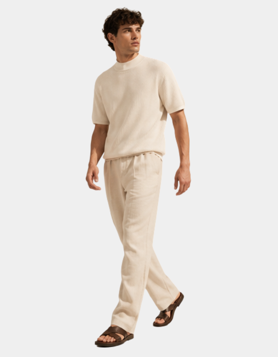 Ribbed Knit T-Shirt