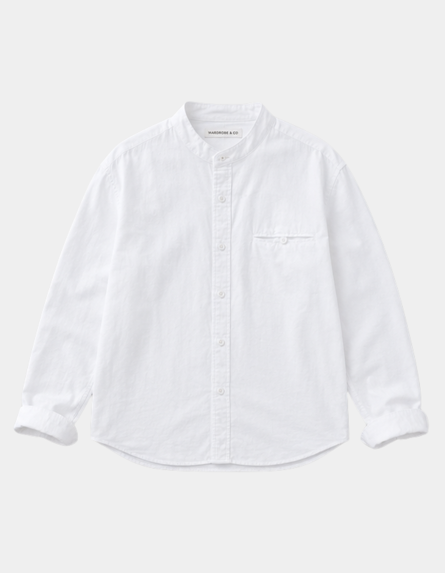 Band Collar Linen Shirt