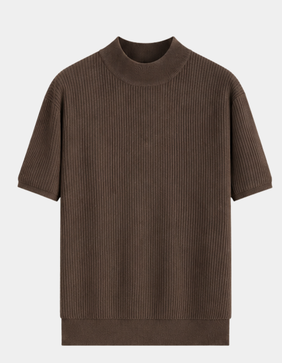 Ribbed Knit T-Shirt