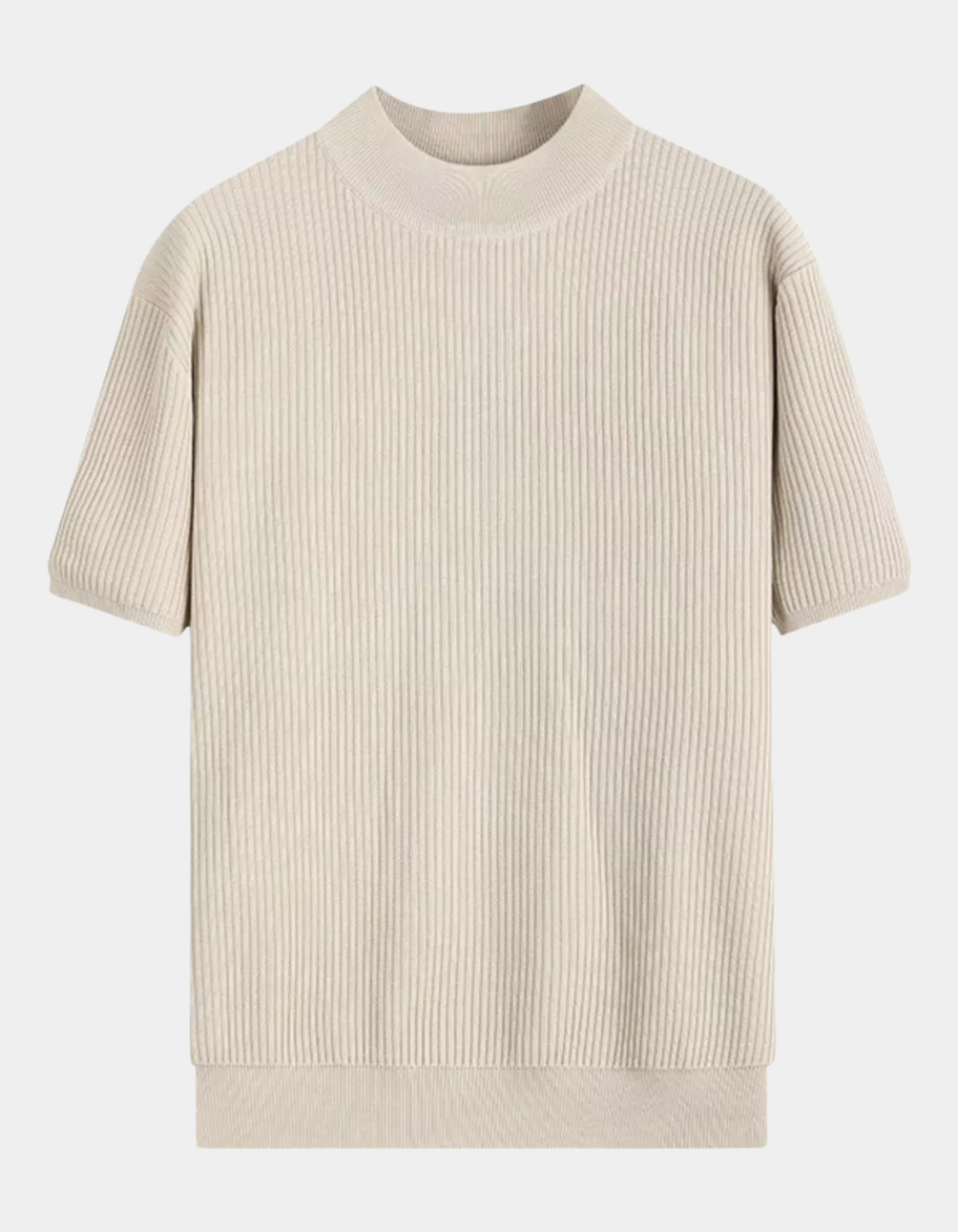 Ribbed Knit T-Shirt