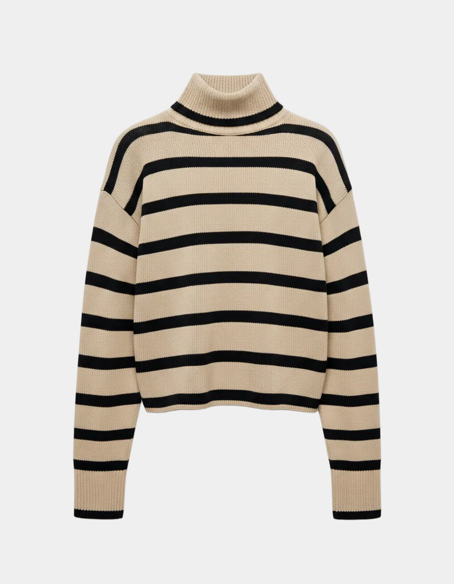 Striped Turtleneck Sweater