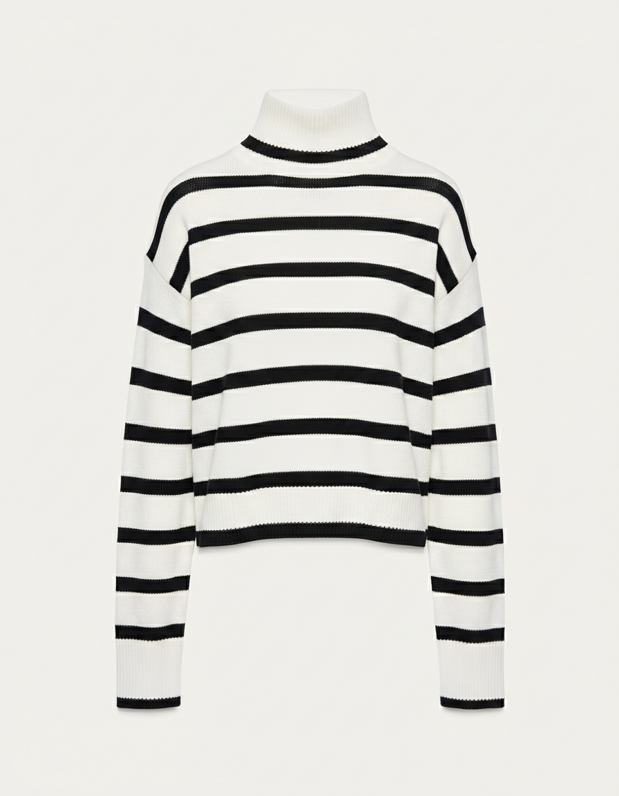 Striped Turtleneck Sweater