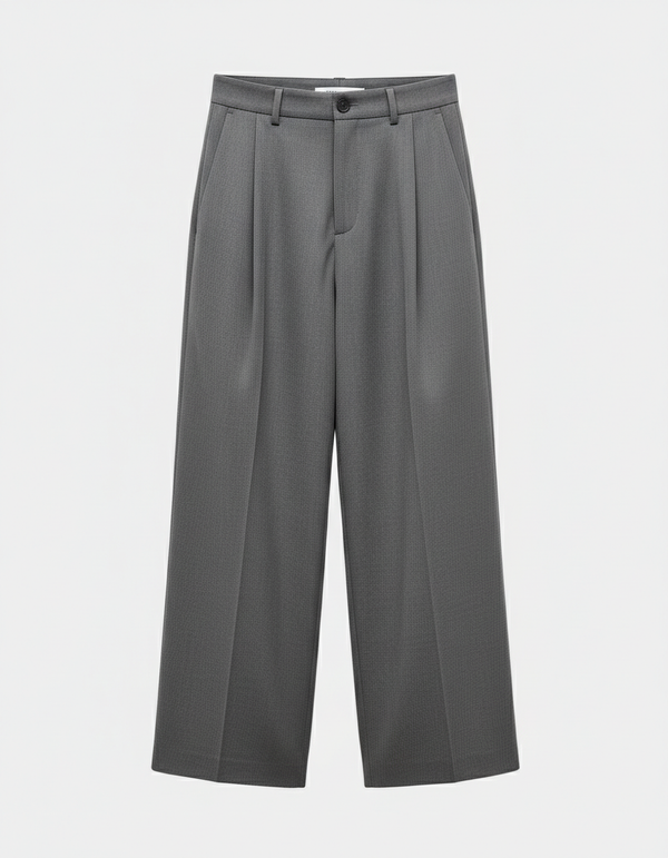 Wide-Leg Pleated Pants