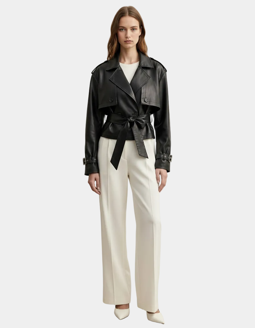 Leather Belted Jacket