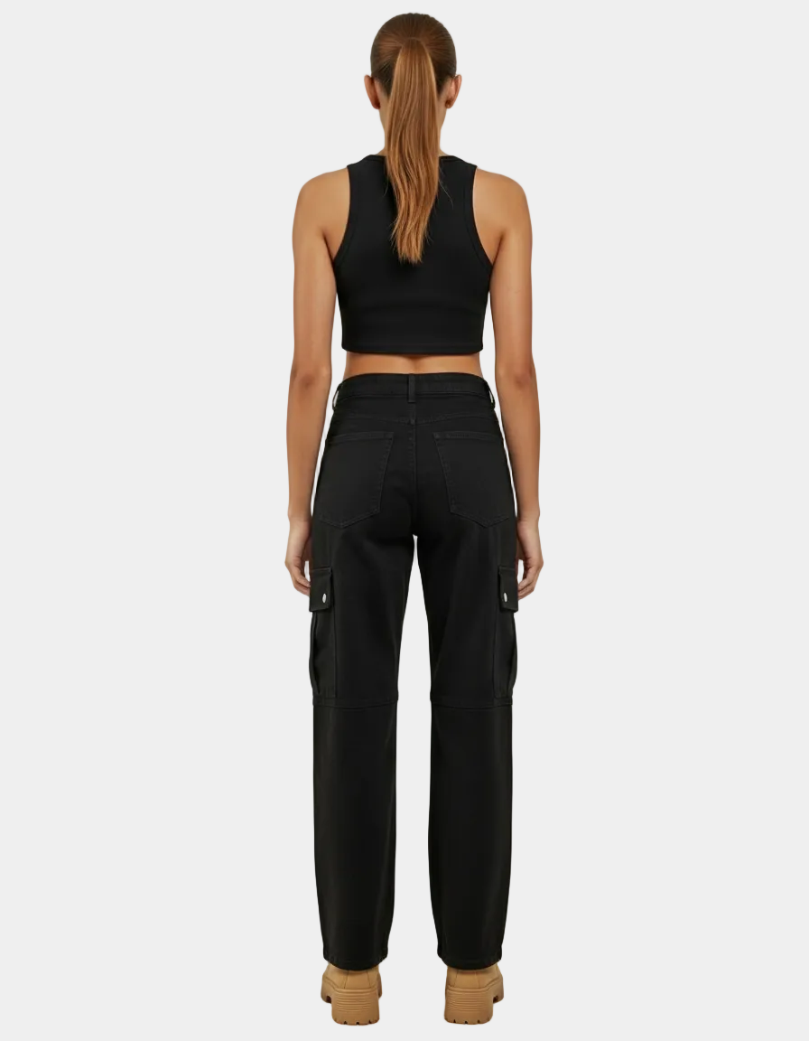 Drawstring Cargo Jeans